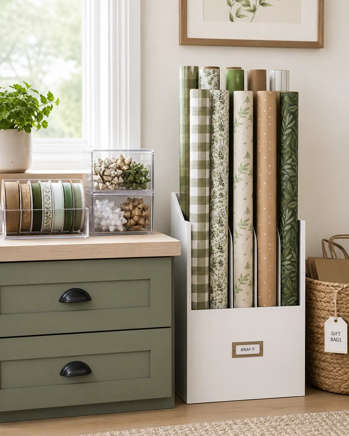 Wrapping Paper and Gift Supply Organization: Never Hunt for Tape Again