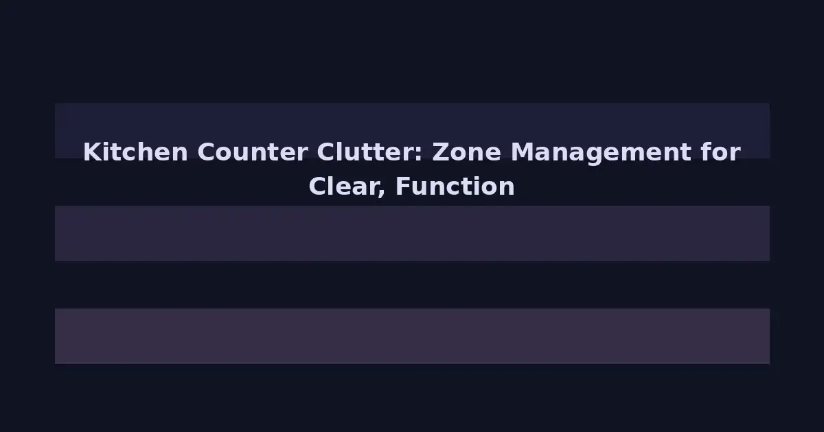 Kitchen Counter Clutter: Zone Management for Clear, Functional Surfaces