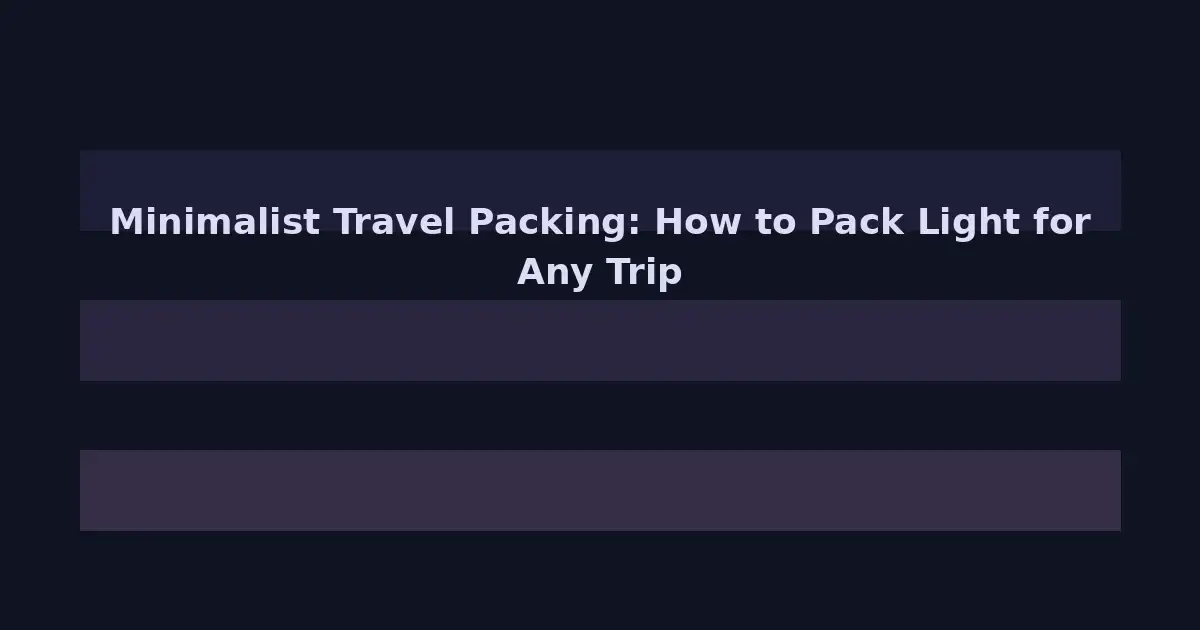 Minimalist Travel Packing: How to Pack Light for Any Trip