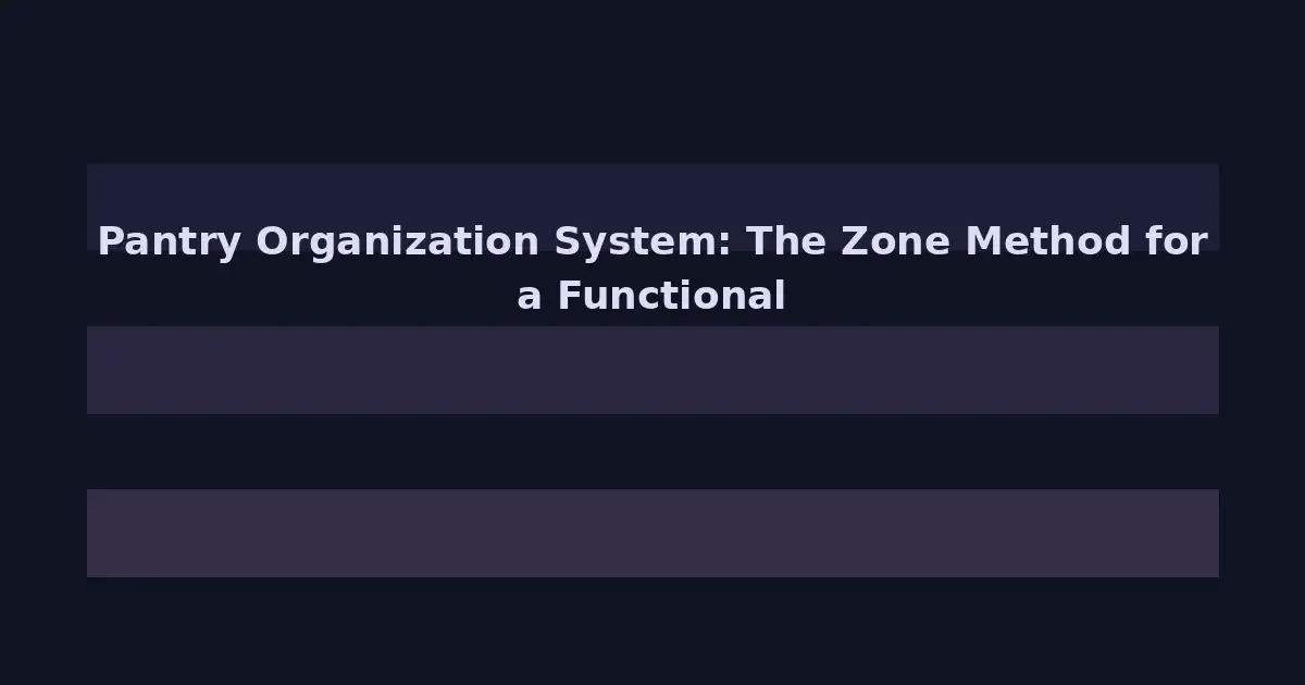 Pantry Organization System: The Zone Method for a Functional Food Storage Space